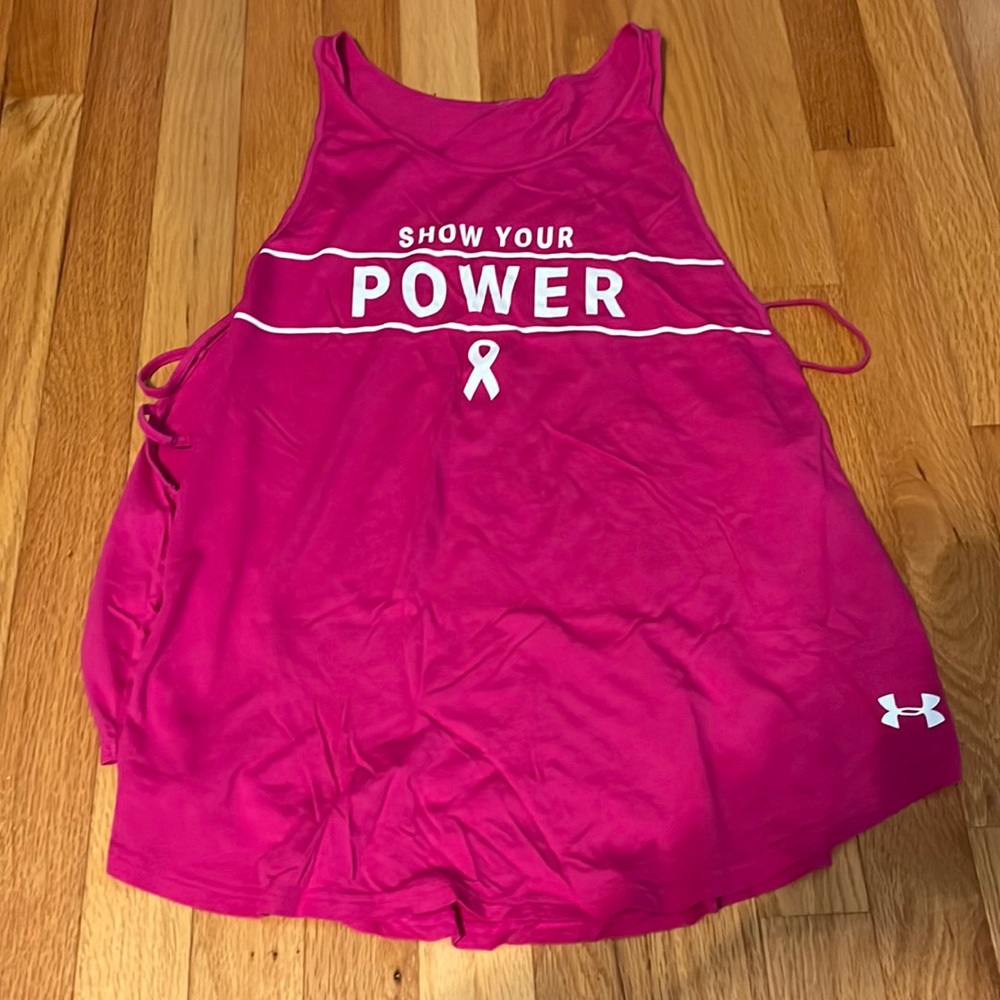 Under Armour cutout side breast cancer tank xl no tag